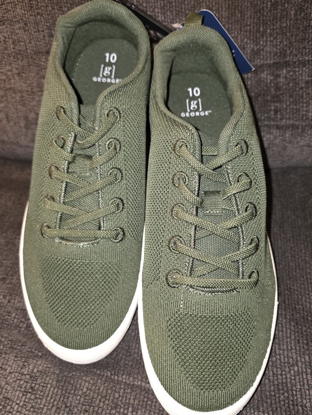 George Olive Green Knit Lace-Up Men's Sneakers